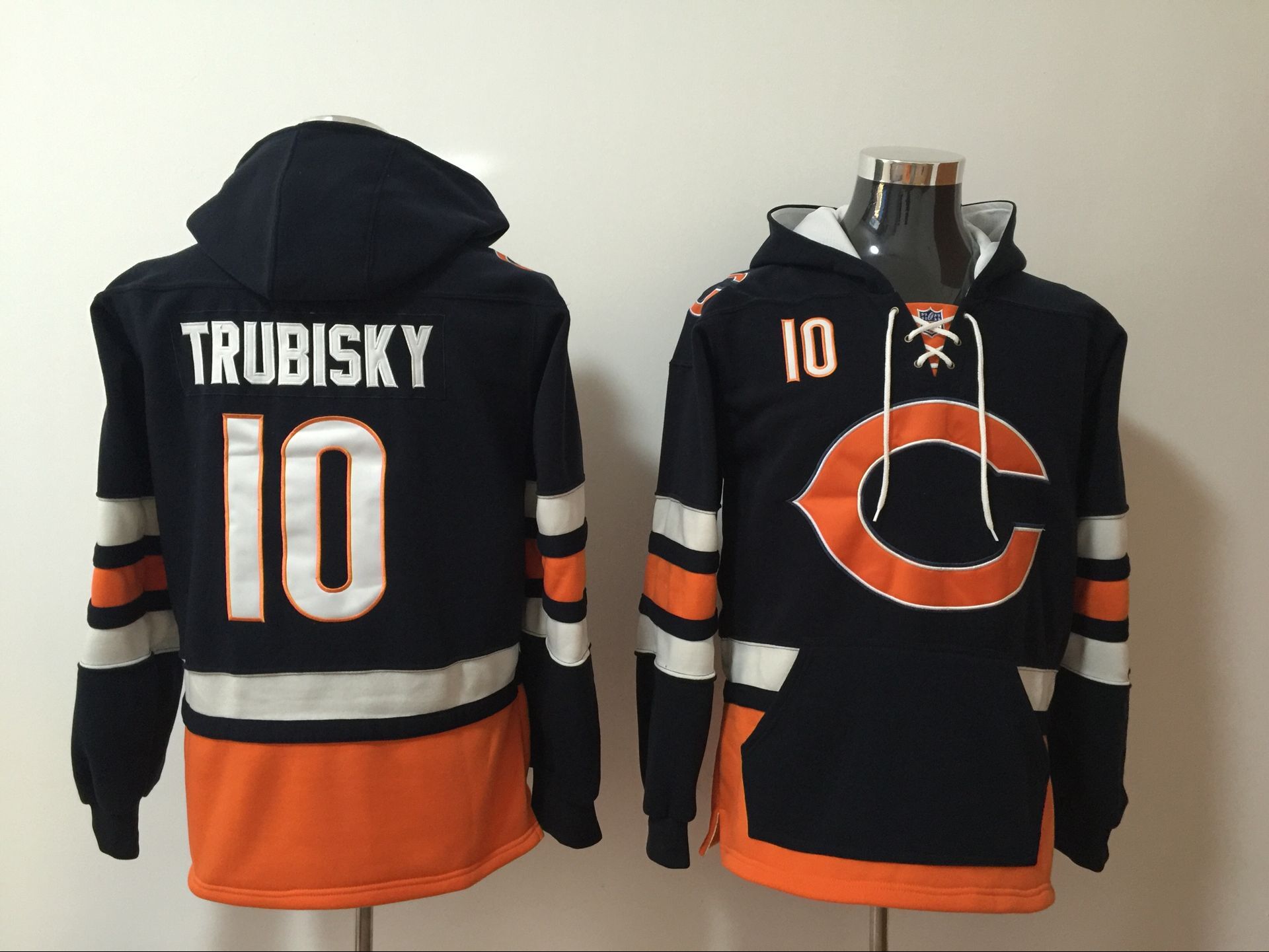 Men NFL Nike Chicago Bears #10 Trubisky blue Sweatshirts